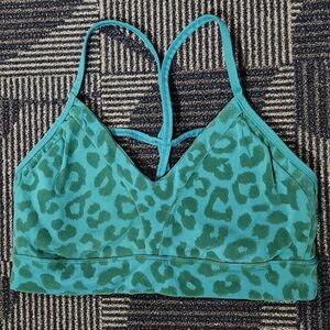 Balance Teal Leopard Print Sports Bra